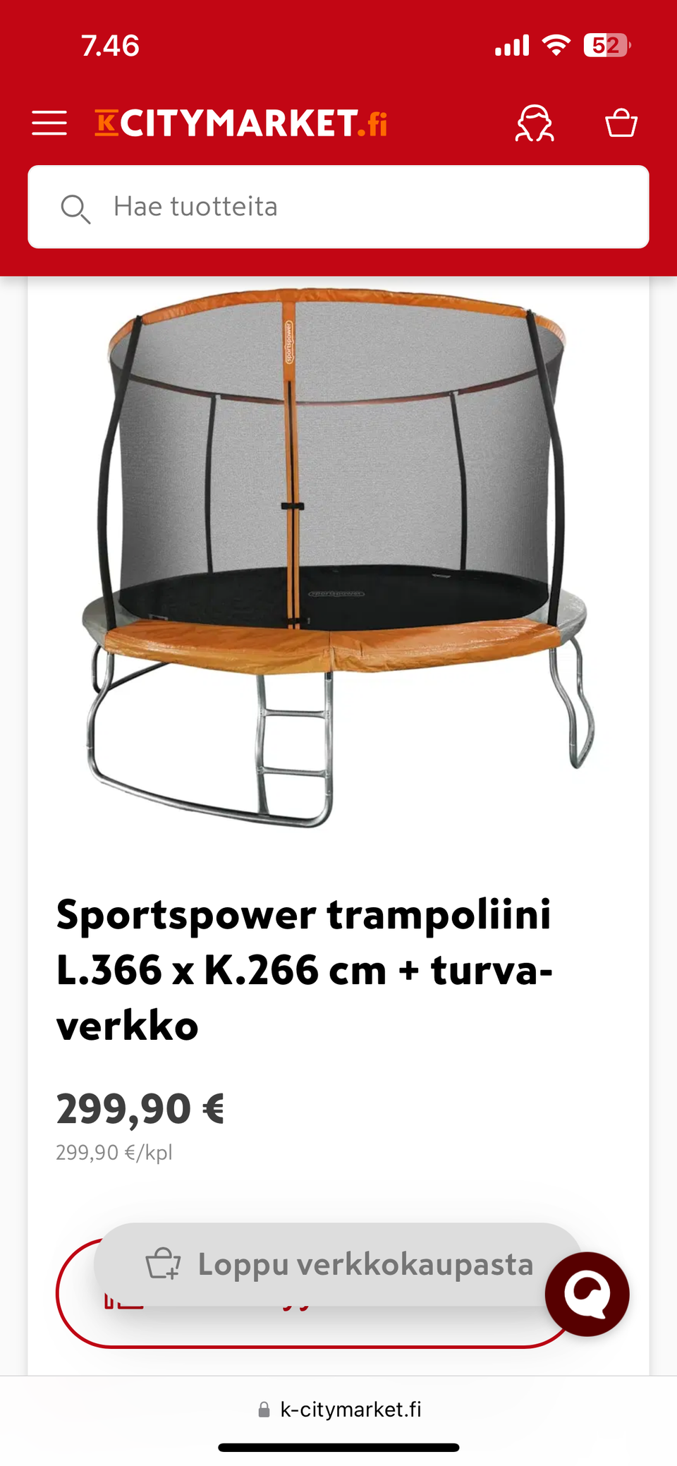 UUSI Trampoliini 366 cm