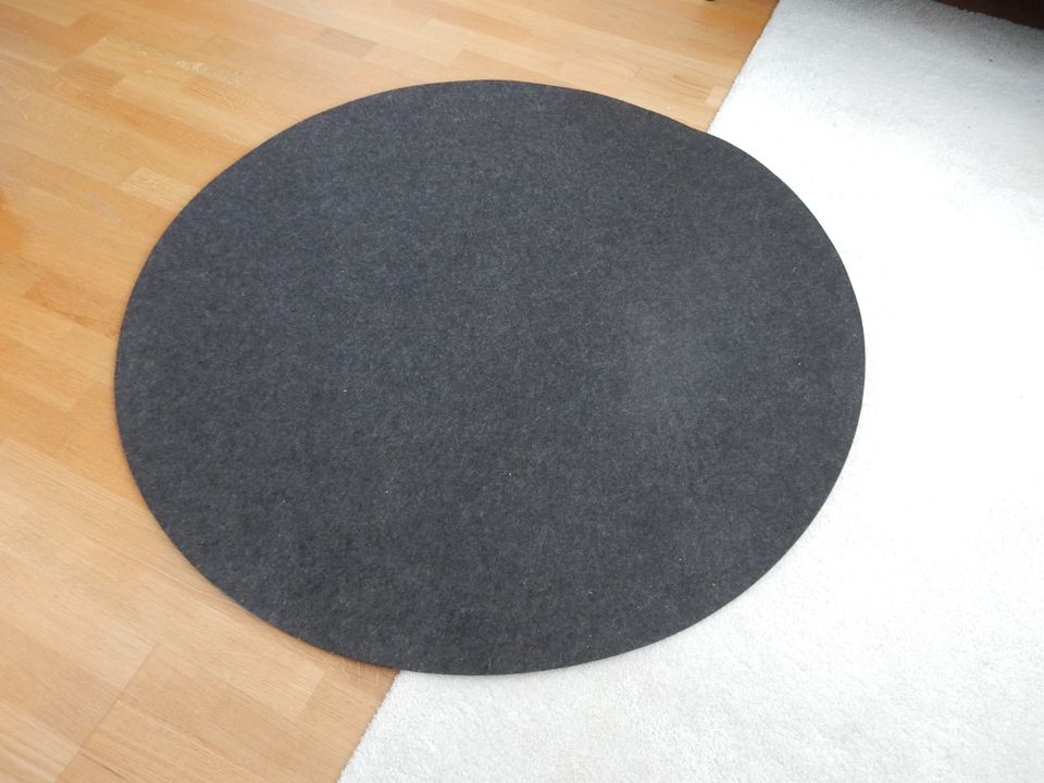 Granit musta pyöreä huopa matto, halkaisija 110 cm