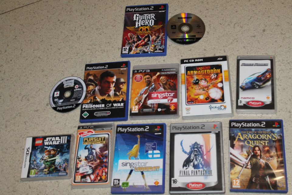 PS2 PS3 Sony PSP Nintendo DS PC konsoli yms pelejä ERÄ pelikonsoli peli