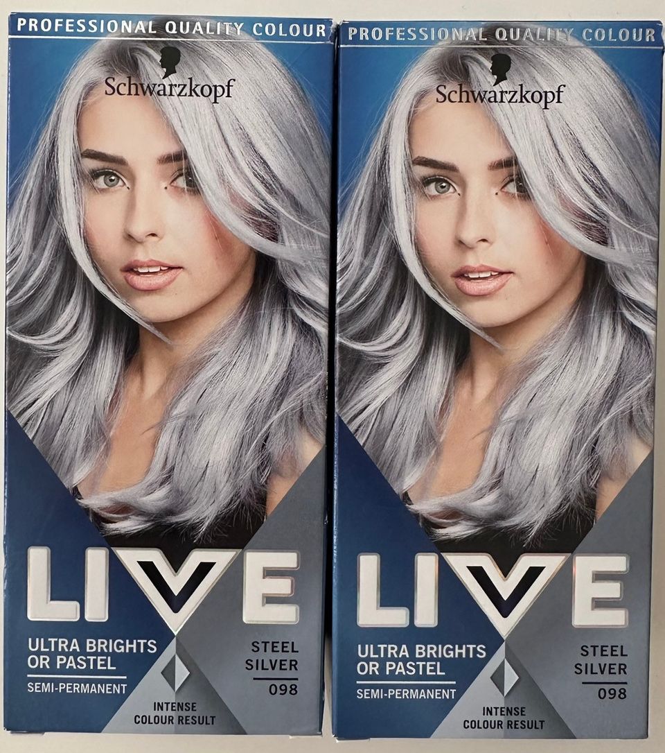 Schwarzkopf LIVE Ultra Brights 98 Steel Silver hiusväri, 2pkt yht. 6eur