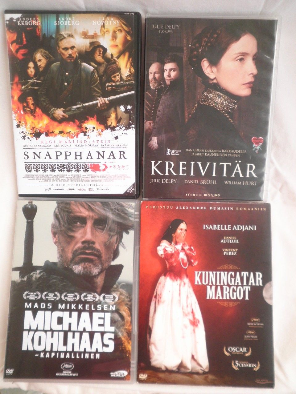 Kreivitär, kohlhaas, snapphanar, margot, dvd:t