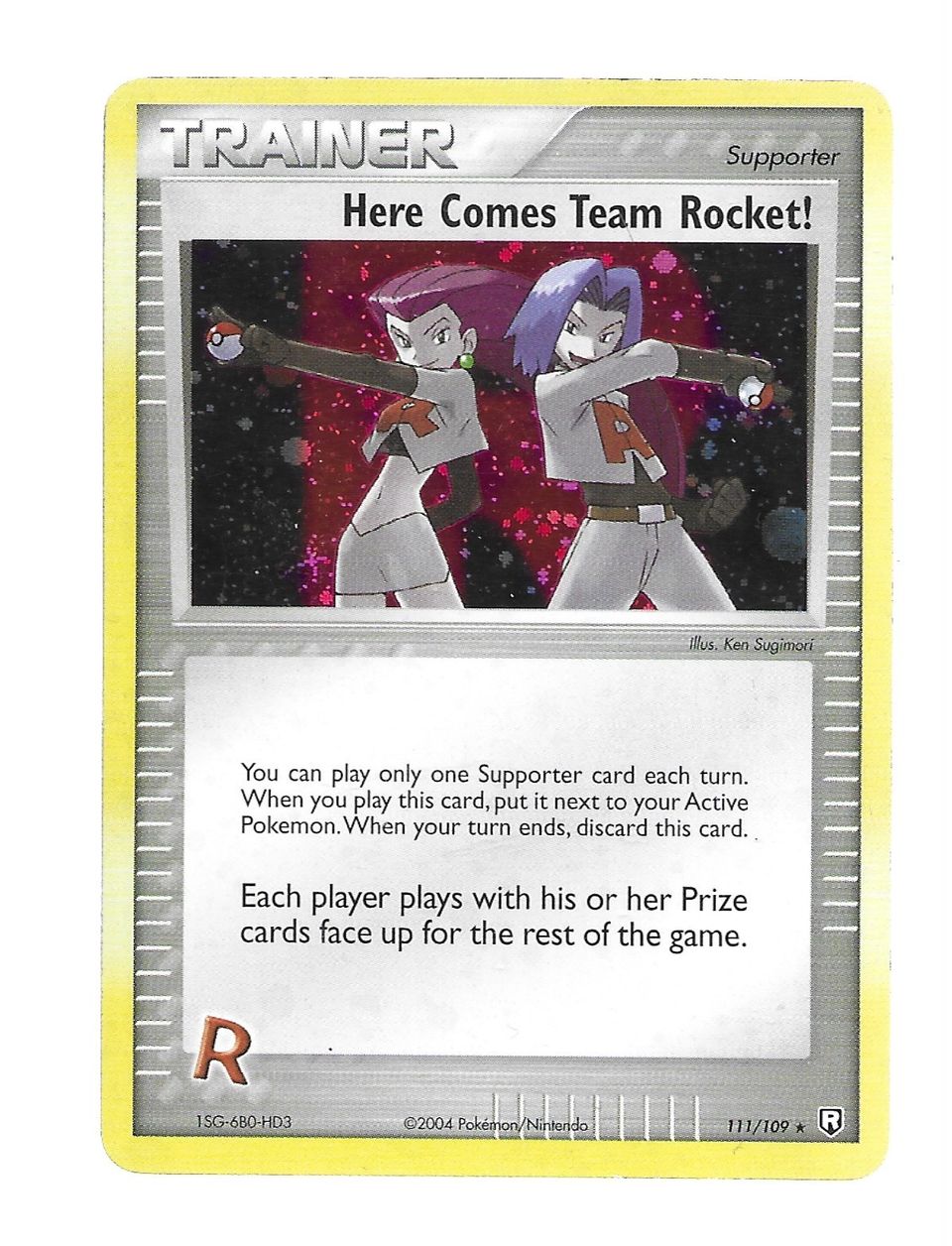 Pokemon Here Comes Team Rocket 111/109 Kierrosta siisti Holo