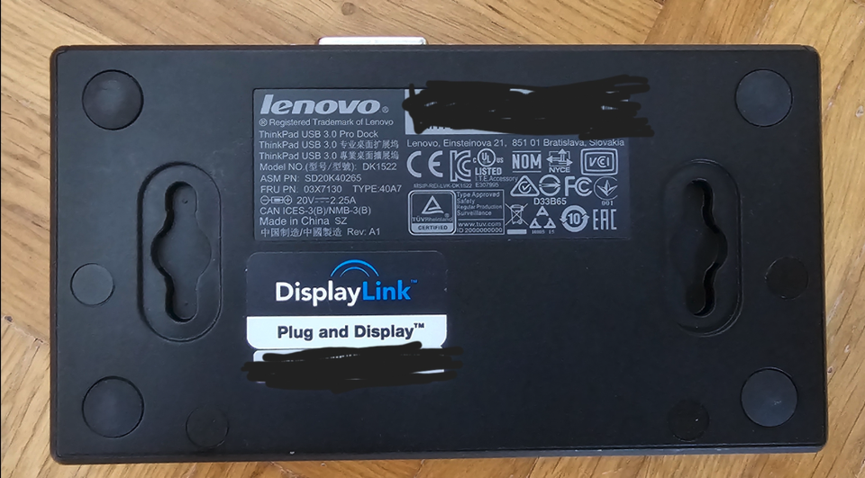 Lenovo USB 3.0 pro docking station