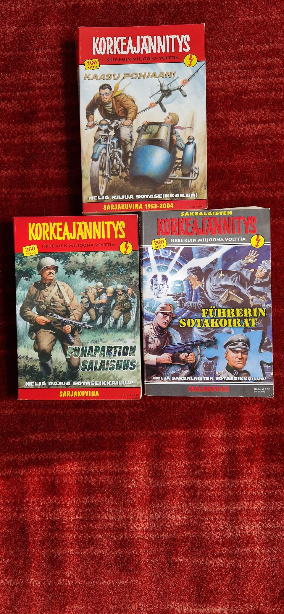 Kolme Korkeajännitys-sarjakuvapokkaria