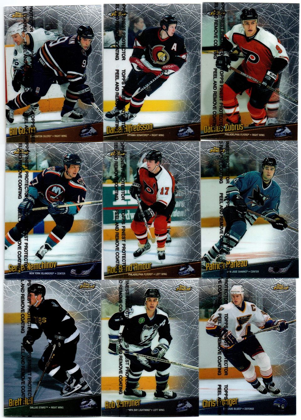 NHL TOPPS Finest 1999 kortit 122 eril.