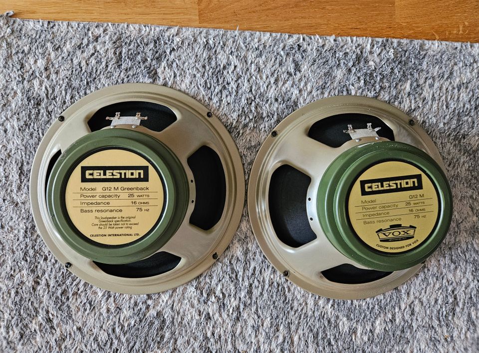 Celestion G12M Greenback 16ohm kaksi kaiutinta