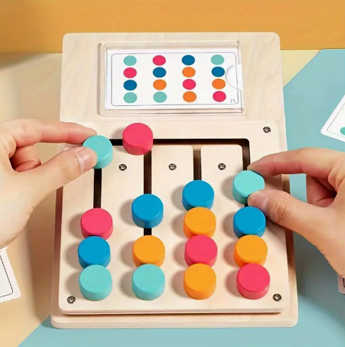 Montessori color sorting and stacking game