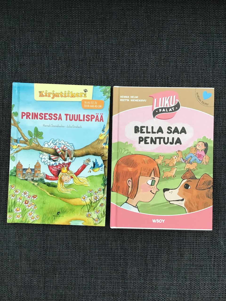 Bella saa pentuja ja Prinsessa Tuulispää lastenkirjat