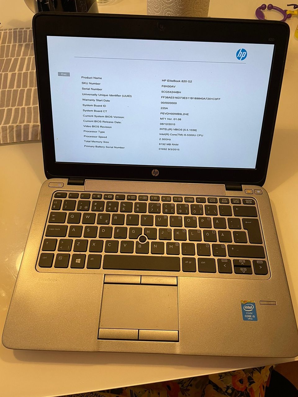 HP Elitebook 820 G2 läppäri