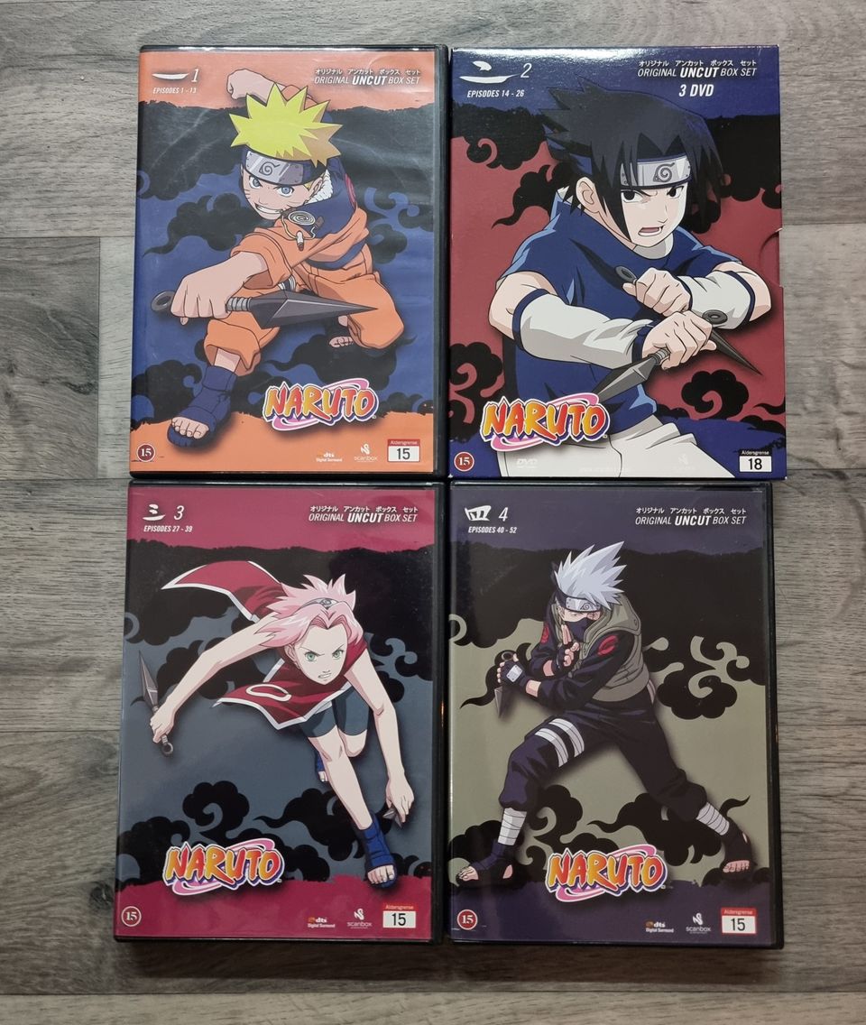 Naruto Original Uncut Boxset 1-4 dvd suomitekstit