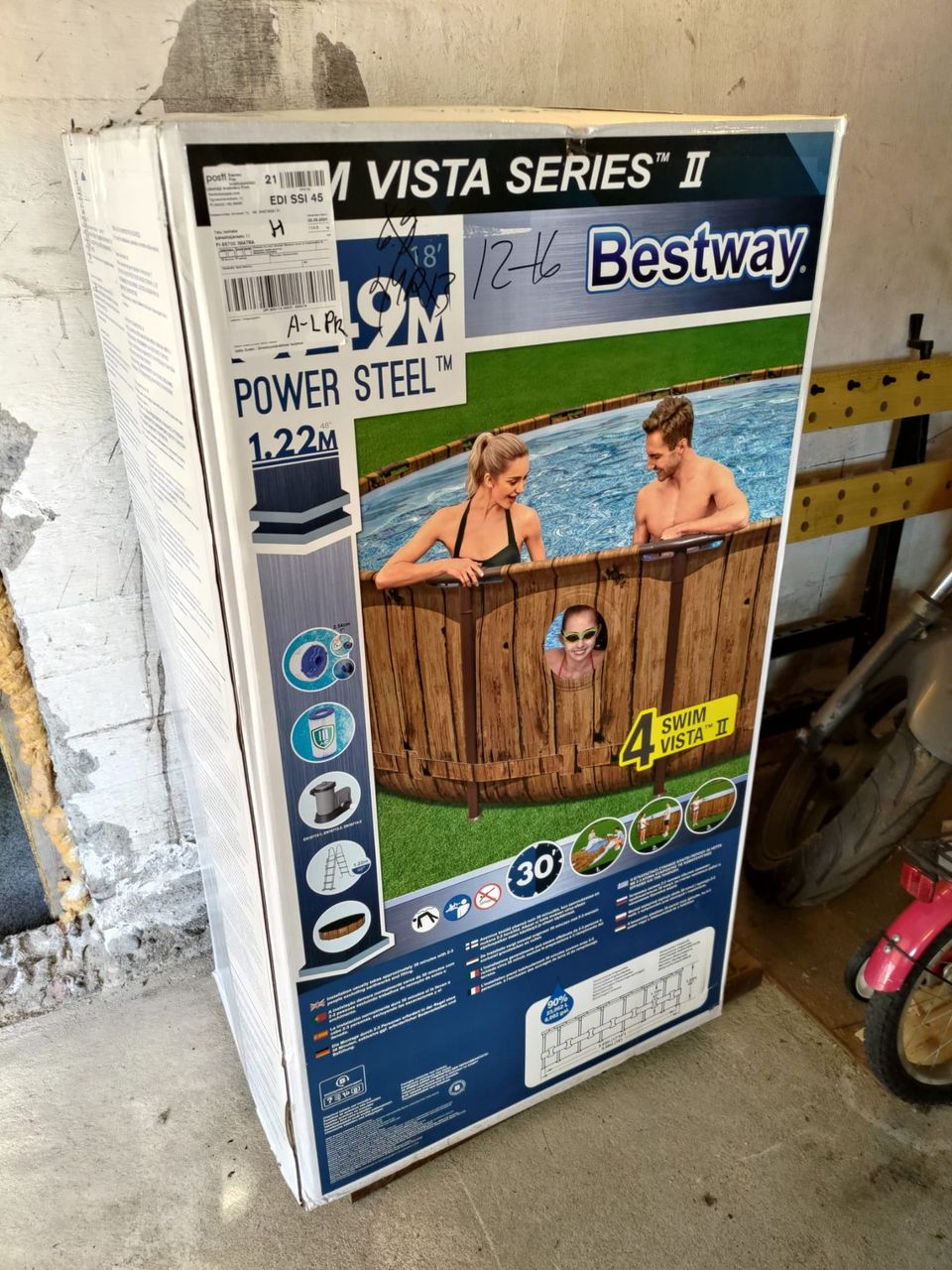 Bestway Power Steel Swim Vista -uima-allas, lankku, 549 x 122cm