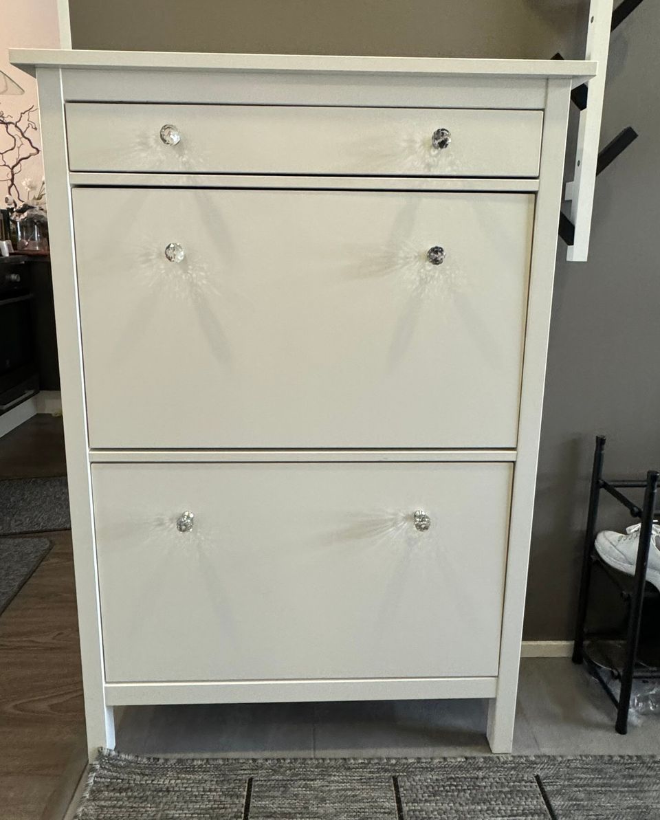 HEMNES Kenkäkaappi, 2 lokeroa, valkoinen,