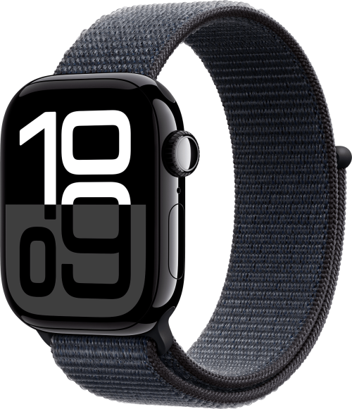 Apple Watch Series 10 GPS 46 mm peilimusta alumiinikuori ja musteenvärinen Sport