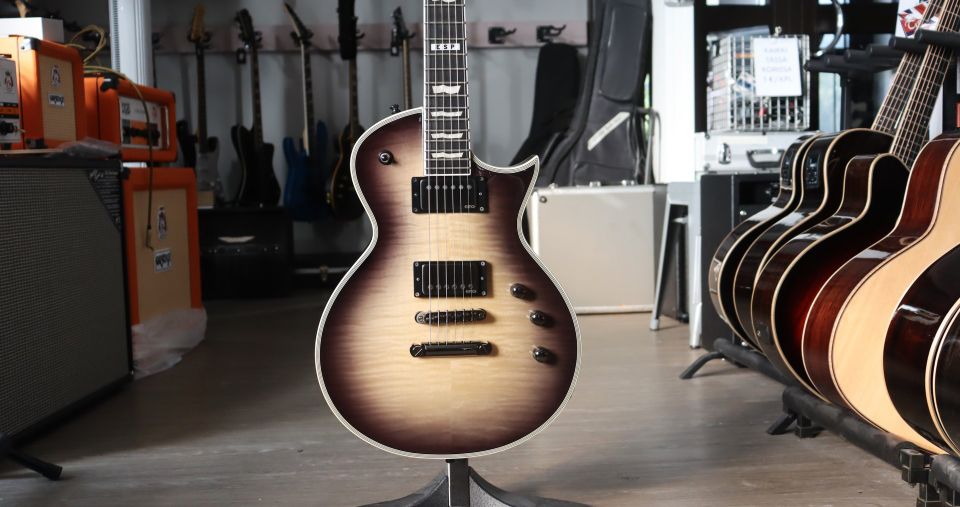 ESP E-II Eclipse FT FM Black Natural Burst 2020 sähkökitara + case