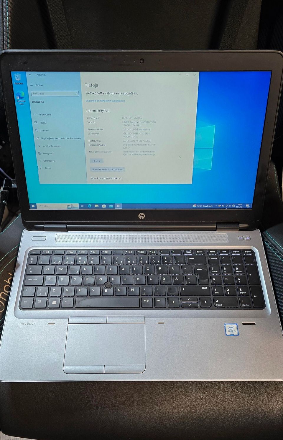 Hp probook 650 g2, i5-6200, 12Gb ddr4, 120Gb ssd, win10