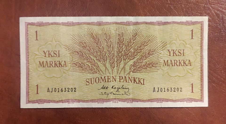 1 markka v.1963, hankalaa AJ-sarjaa