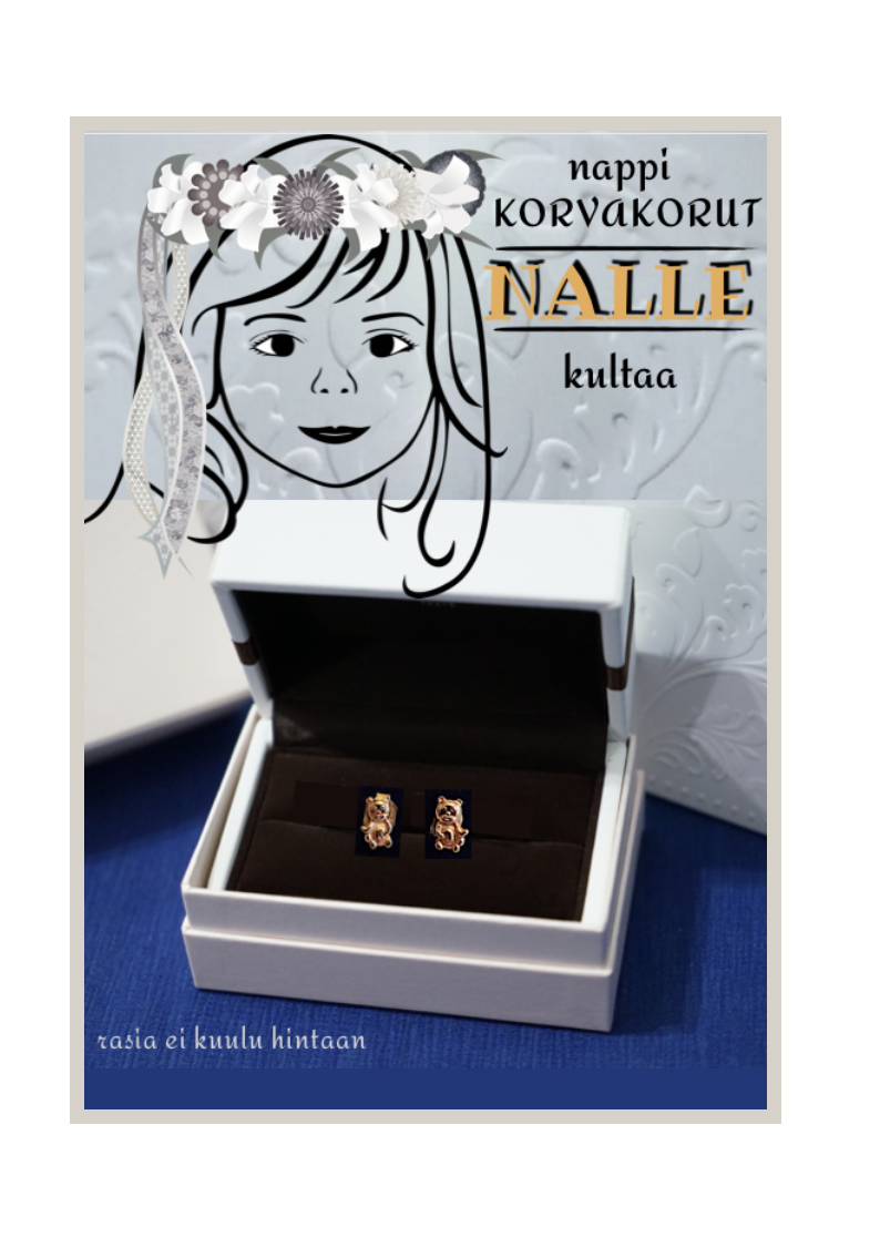 Kultaiset "NALLE" korvakorut