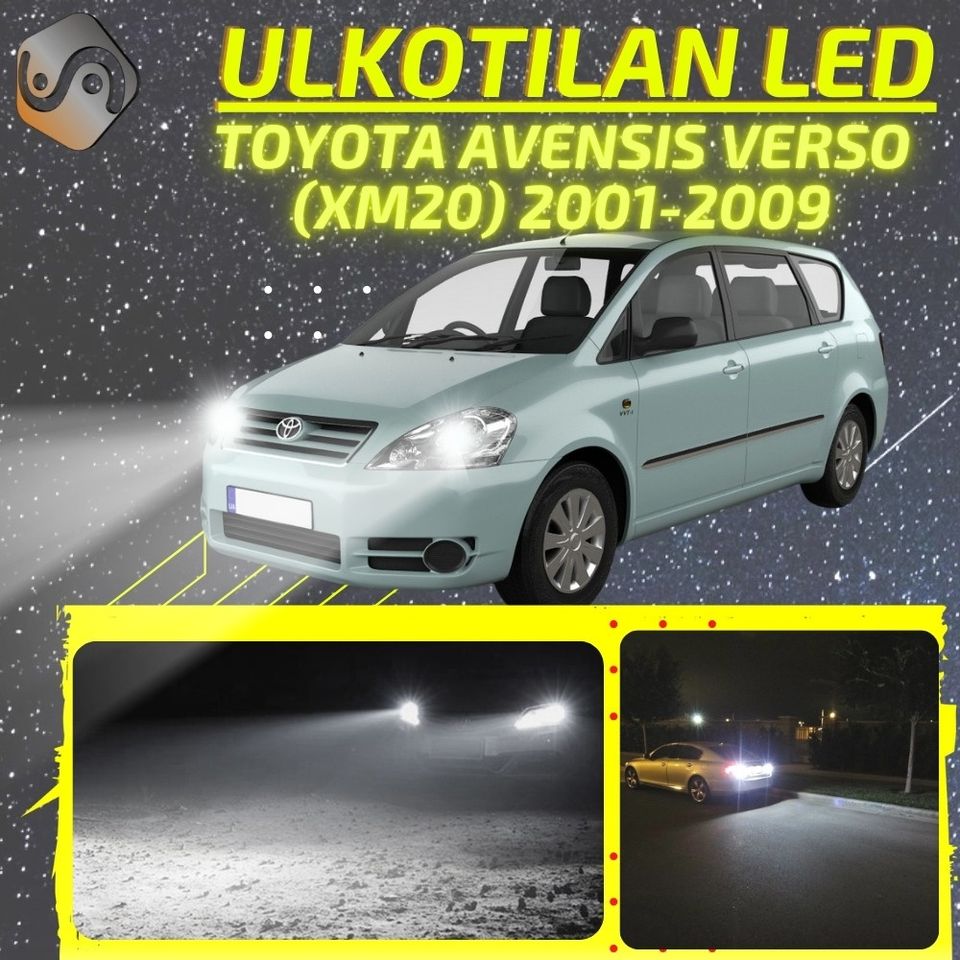 TOYOTA AVENSIS VERSO (XM20) 2001-2009 KIRKKAAT Ulkoiset LED Valot ; Lähivalot ;