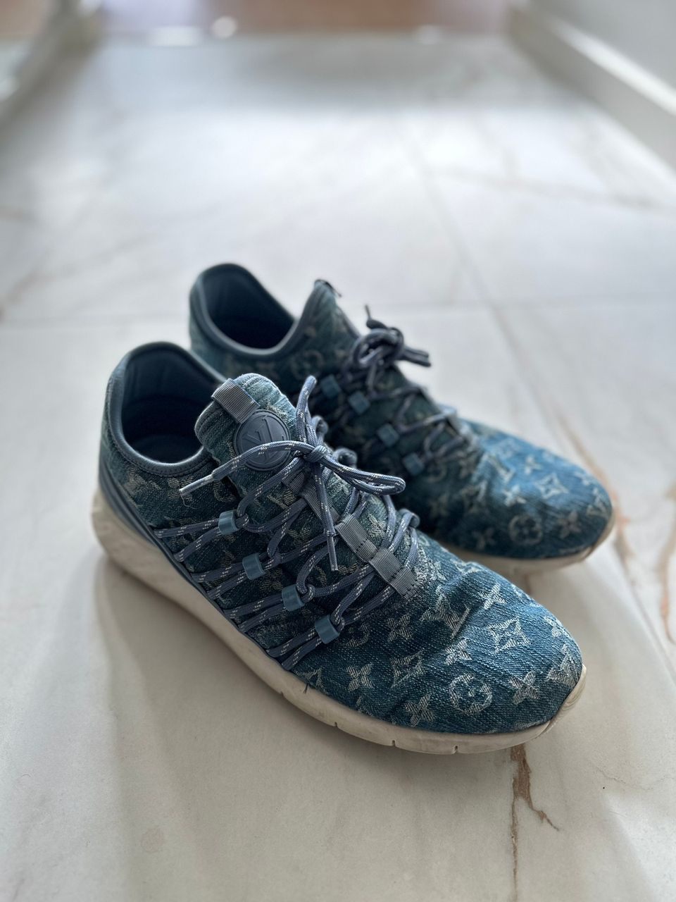 Louis Vuitton Blue Denim Monogram Fastlane Sneakers