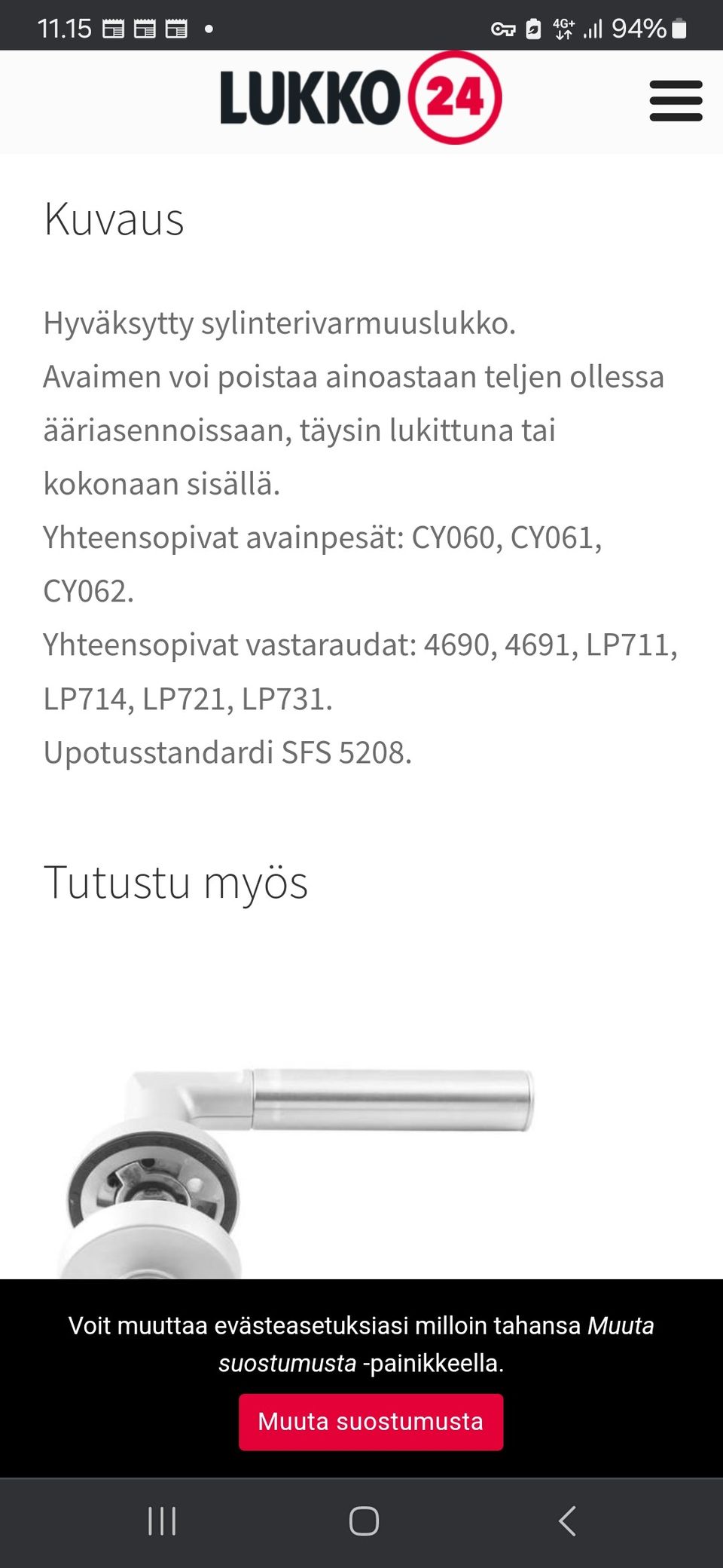 Abloy turvalukko