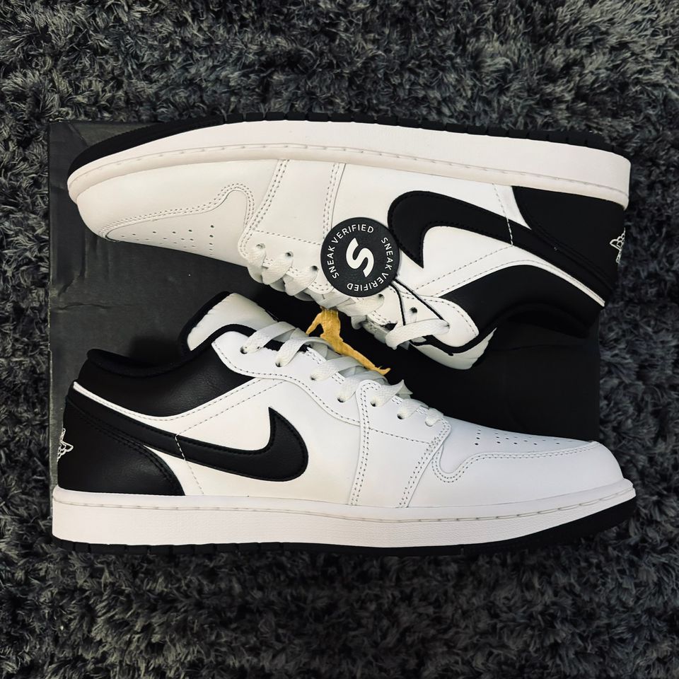 Uudet Air Jordan 1 Low White Black tennarit, 45,5