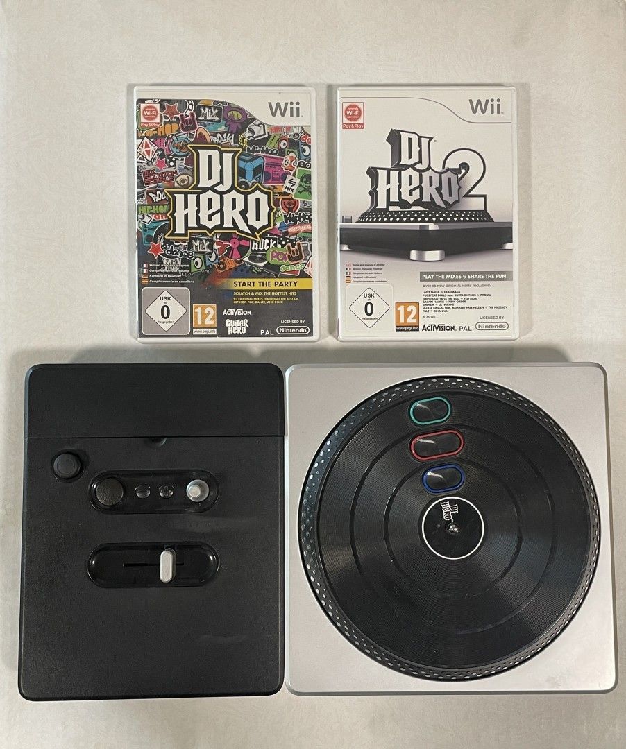 DJ Hero Turntable + DJ Hero pelit Wii JNS