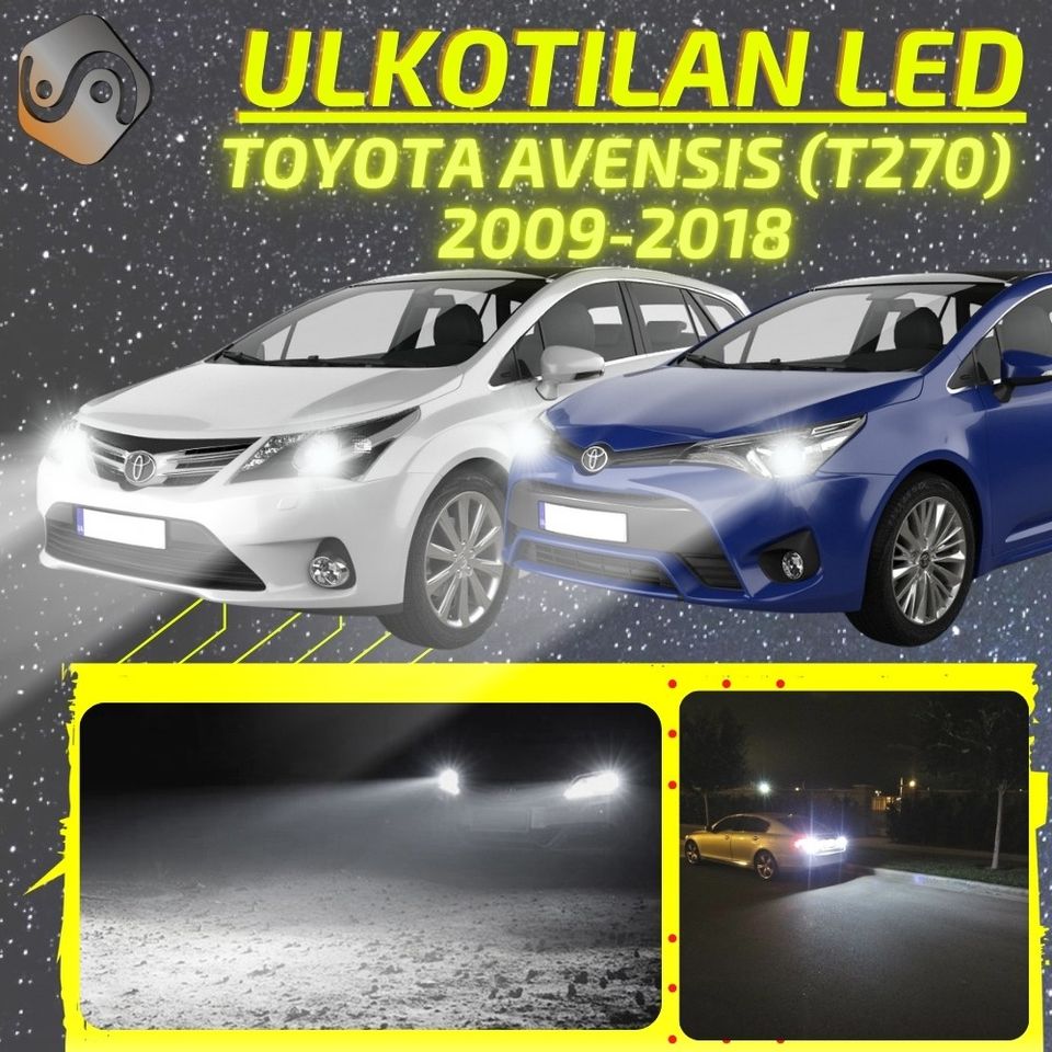 TOYOTA AVENSIS (T270) 2009-2018 KIRKKAAT Ulkoiset LED Valot ; Lähivalot ; Ajoval