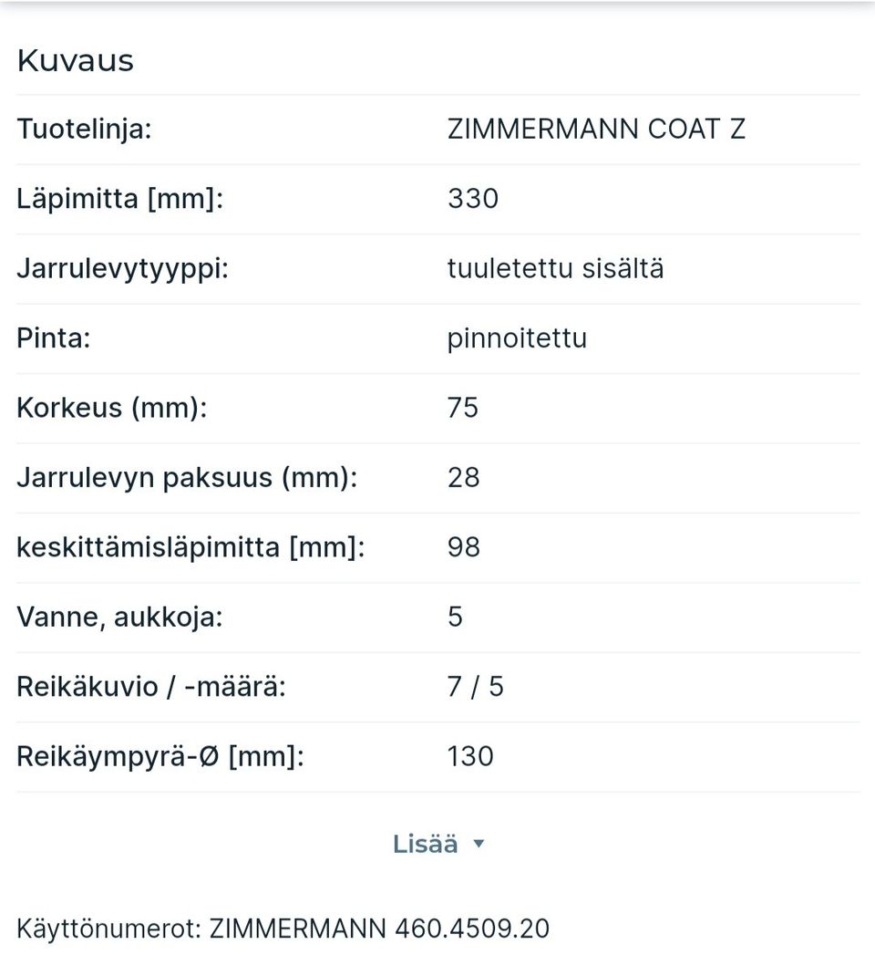 Porche Panamera Zimmerman levyt ,taka.