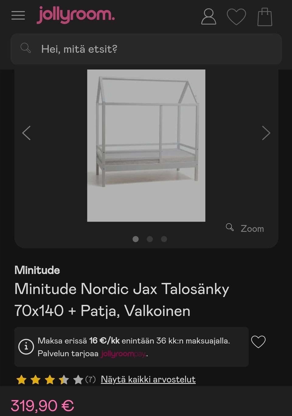 Minitude nordic jax lasten talosänky