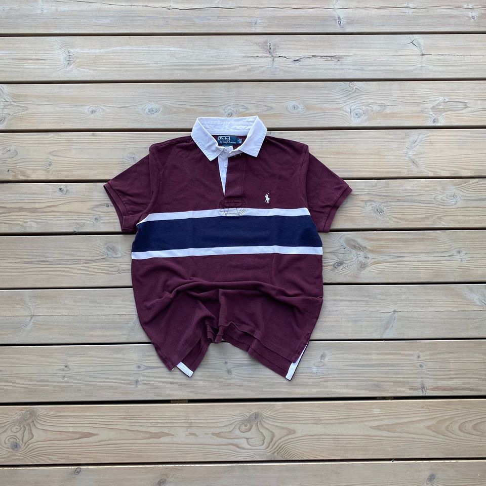 Ralph lauren vintage polo paita burgundy valkoisella logolla