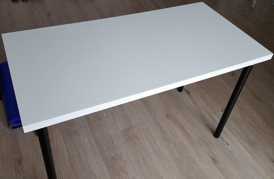 IKEA LINNMON LAGKAPTEN / ADILS Pöytä, valkoinen/musta, 150x75 cm