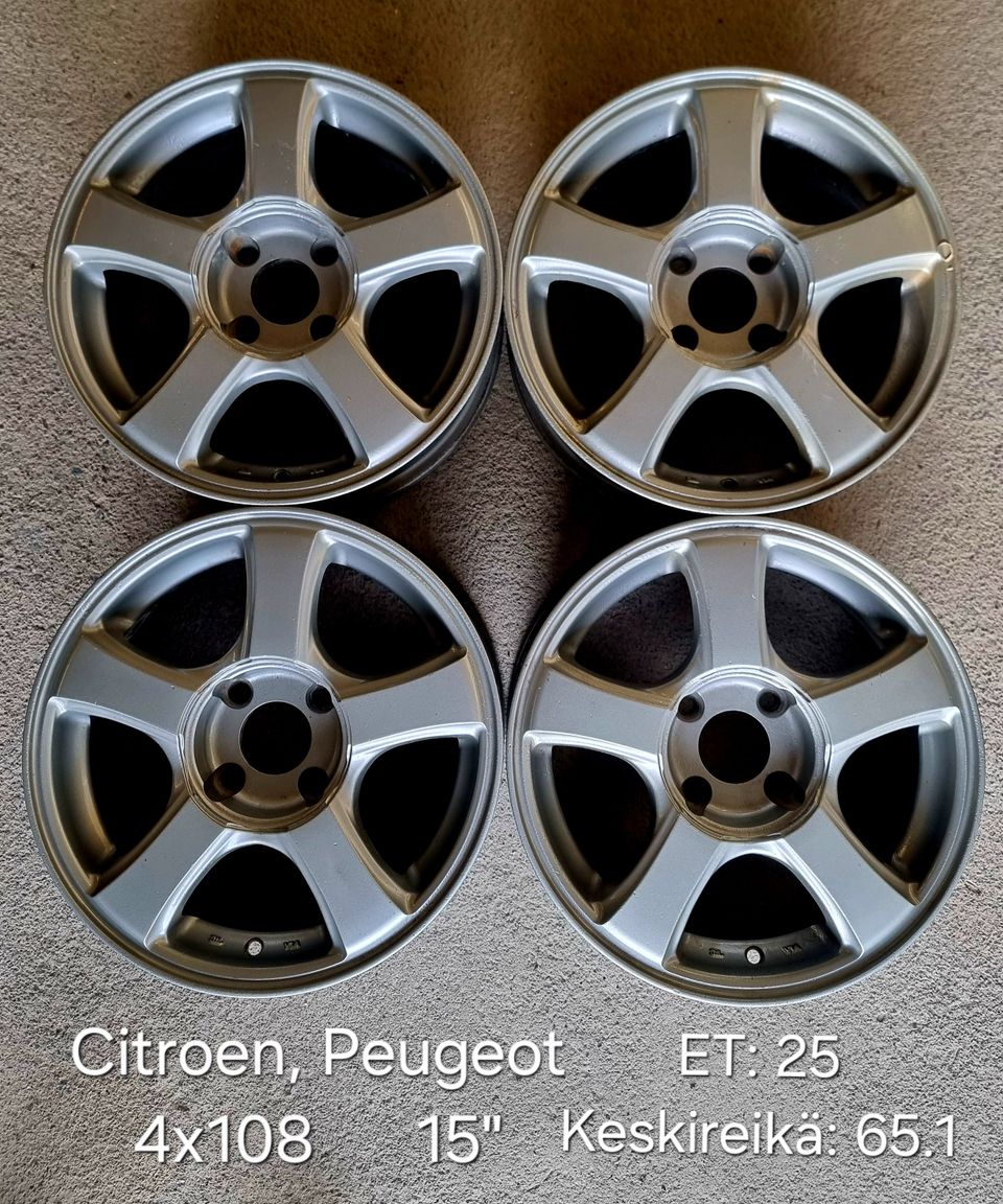 15" Citroen/Peugeot 4x108 alumiinivanteet