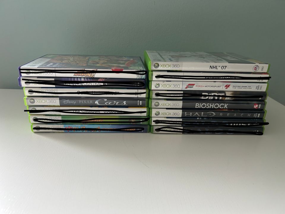 Xbox 360 -pelit (Forza, Bioshock, NHL, Disney Pixar Cars, jne.)