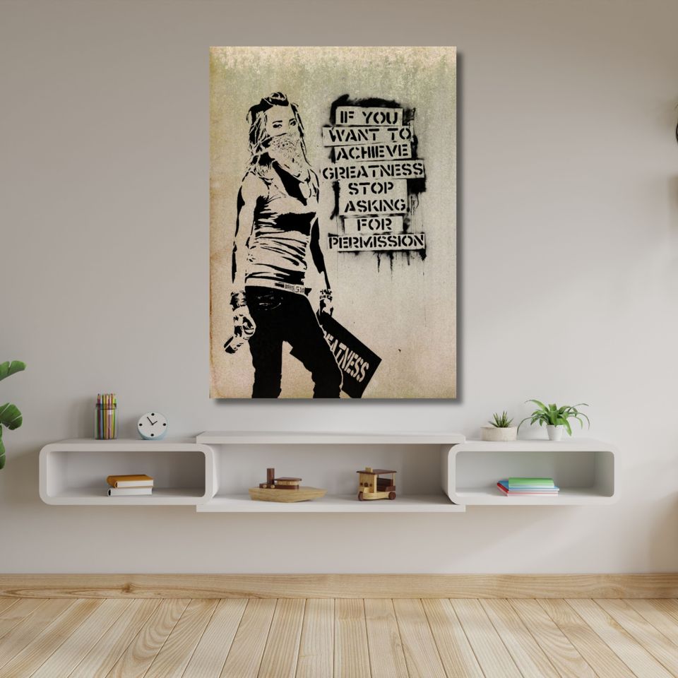 Uusi "Banksy Wall Art" Canvas Taulu