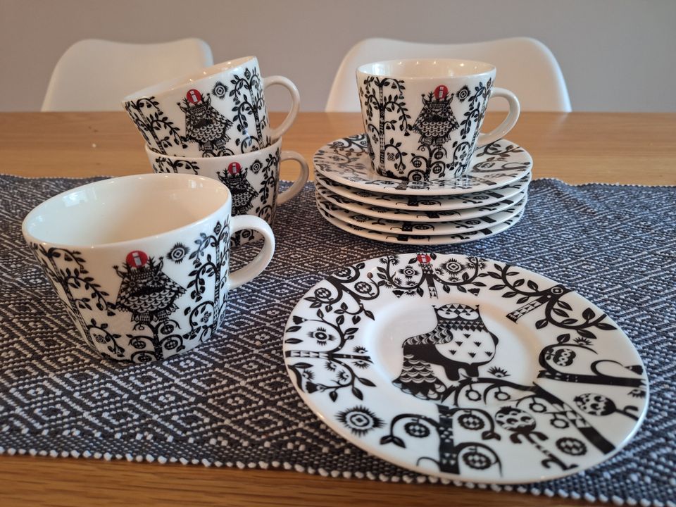 Iittala taika 4kpl kahvikupit ja 6kpl kahvilautaset