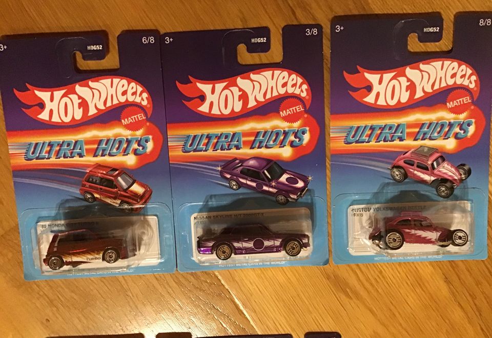 Hotwheels Ultra Hots Honda city turbo,Nissan Skyline H/T 2000GT-X,VW Beetle