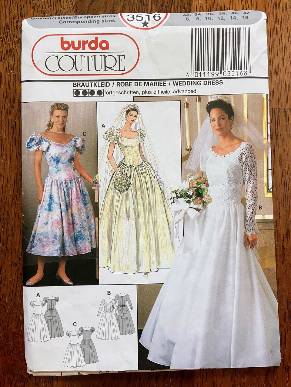 Valmiskaavat Burda Couture 3516 : Hääpuku / Iltapuku * Vintage