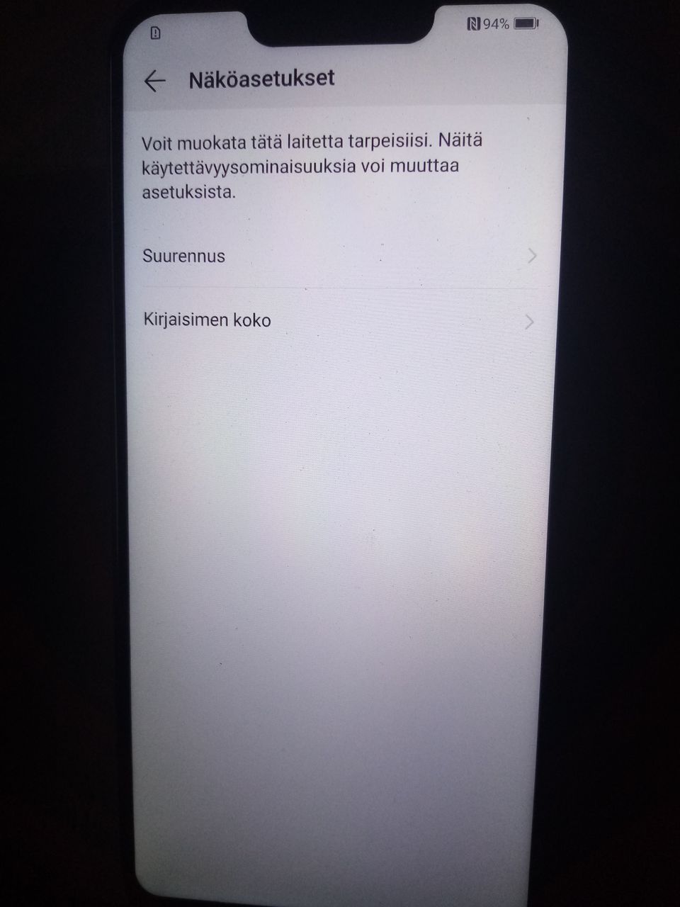 Huawei mate 20 lite näyttö