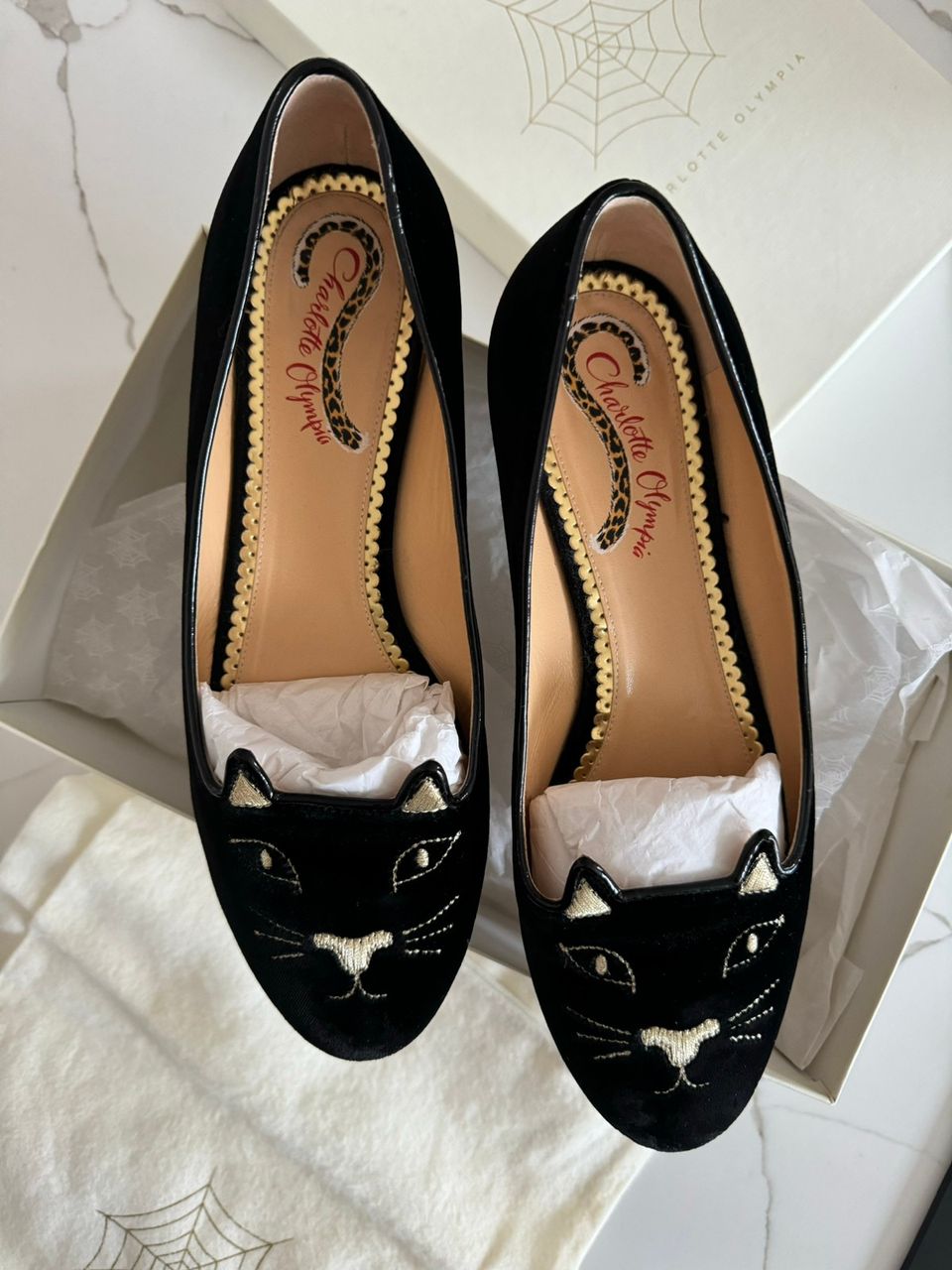 Charlotte Olympia Velvet Kitty flats - kengät koko 40