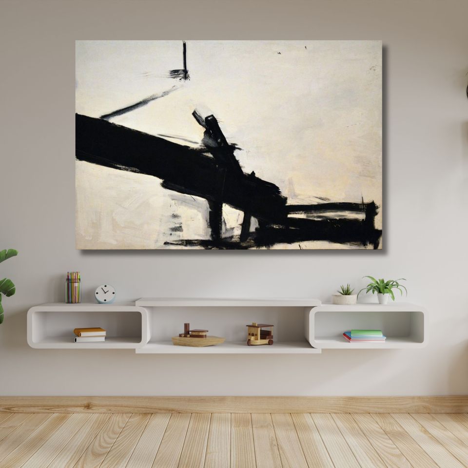 Uusi "Franz Kline Black White" Canvas Taulu