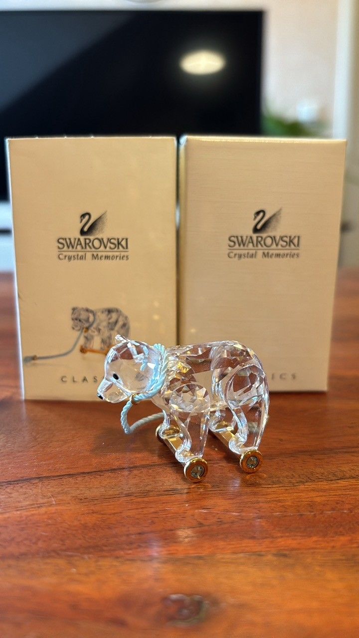 Swarovski Crystal 18K Teddy bear on wheels!