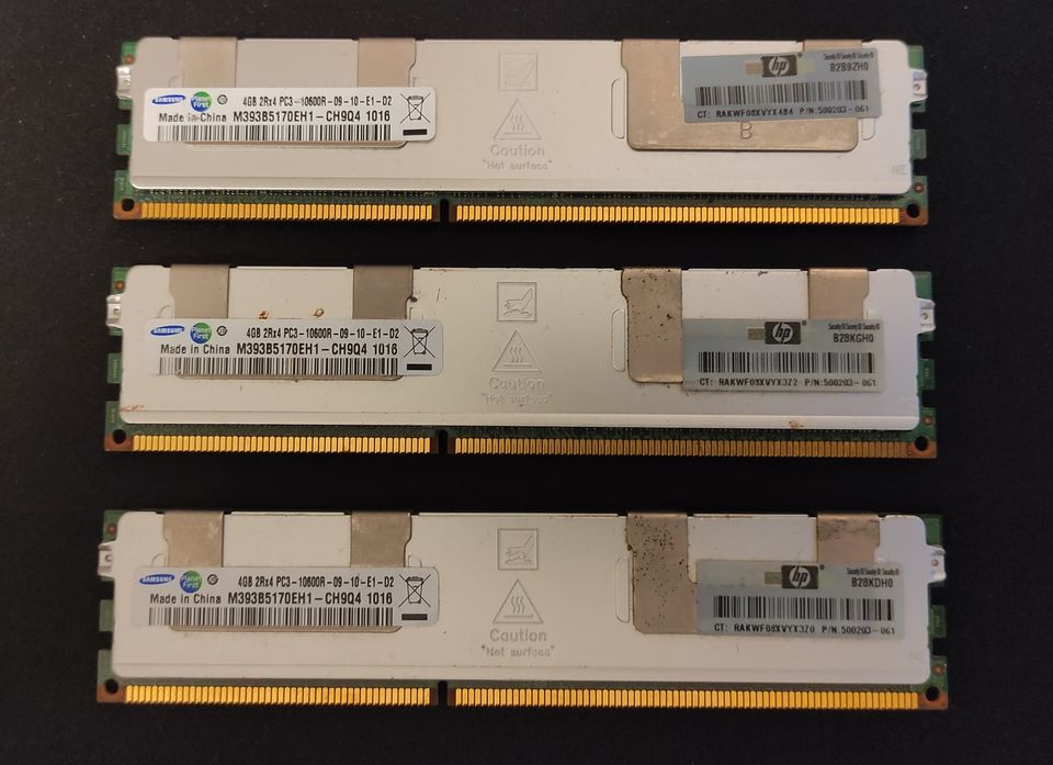 3 x 4 GB DDR3 FBDIMM