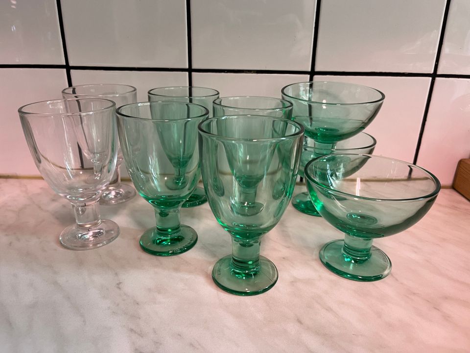 Iittala Verna laseja ja kulhoja yht. 9 kpl