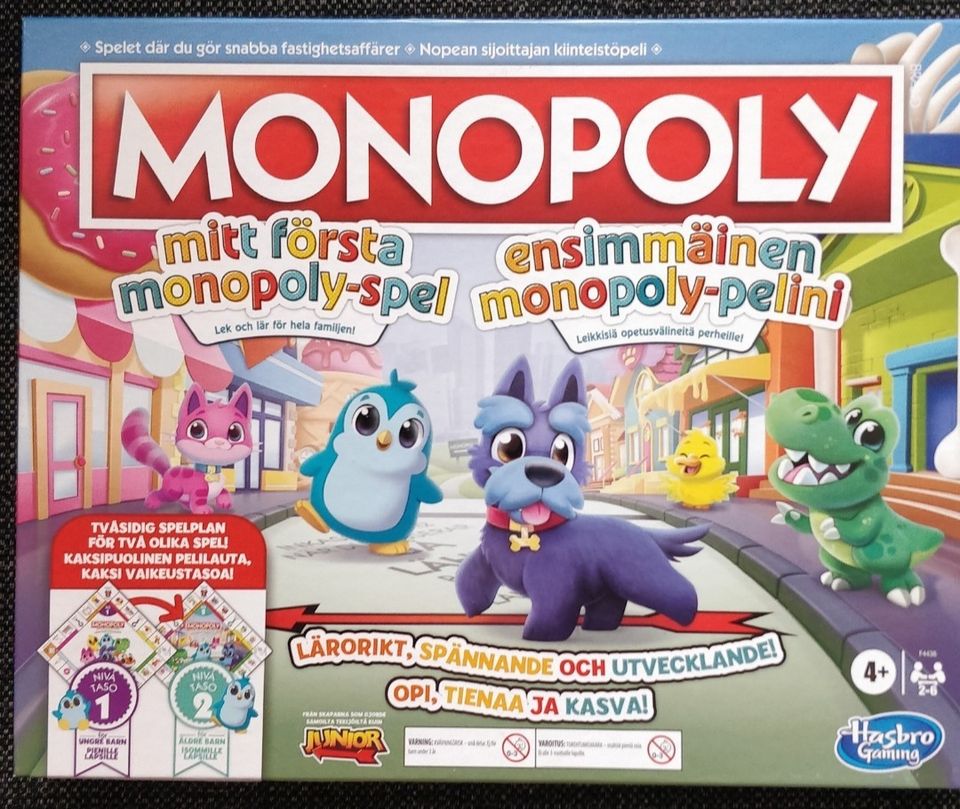 Lapsen ensimmäinen Monopoly peli.