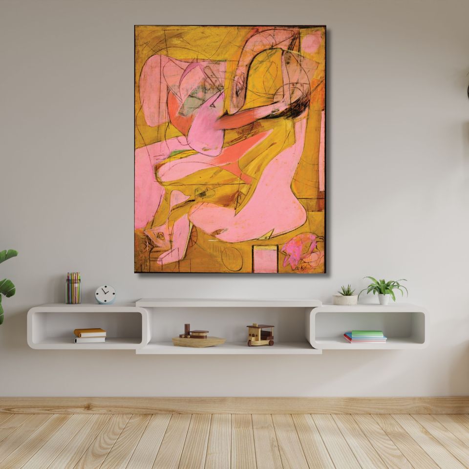 Uusi "Willem De Kooning" Canvas Taulu