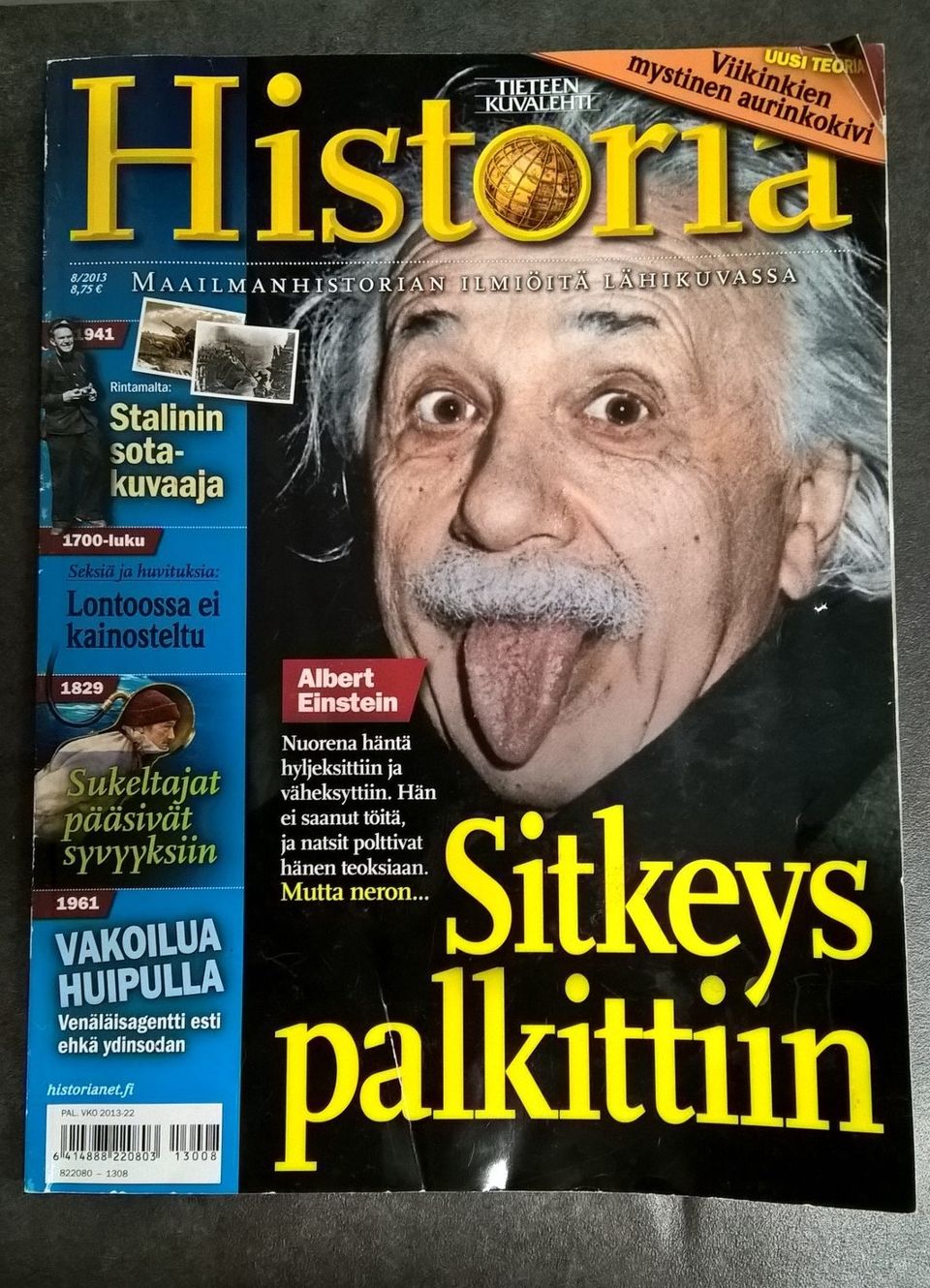 Tieteen Kuvalehti, Historia, numero 8/2013