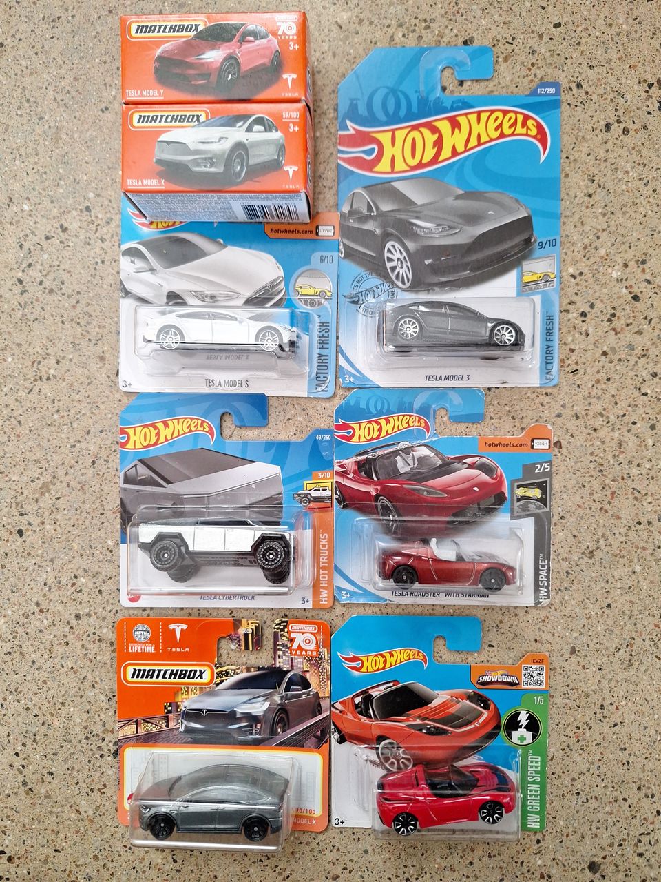 8x Tesla Hot Wheels Matchbox