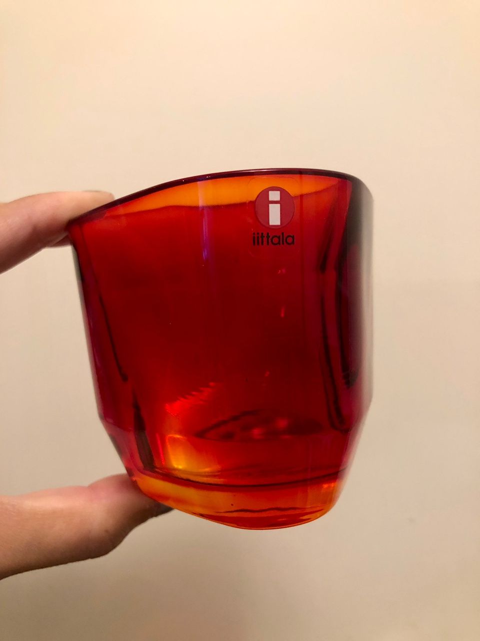 Iittala tris punakeltainen tuikku