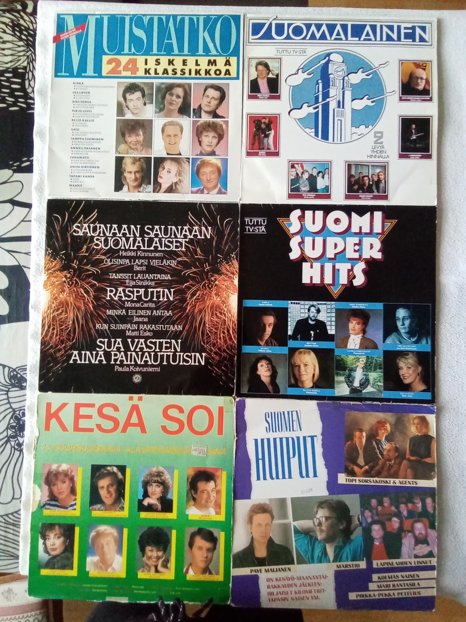 Suomalaisia kokoelma vinyyli LP-levyjä 1970-1990 luvuilta