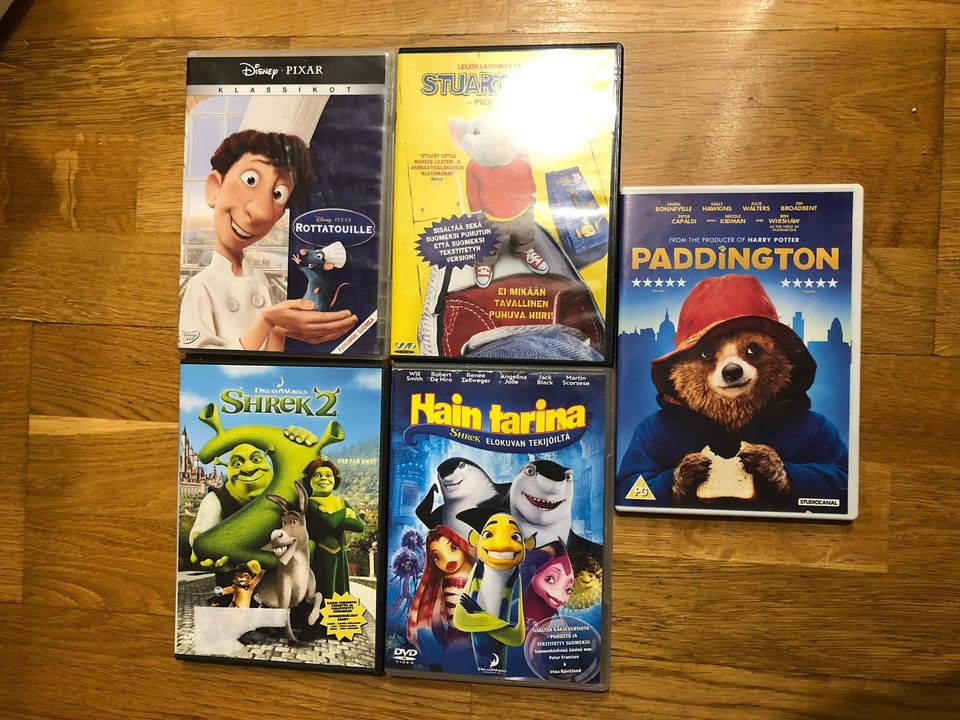 Lasten dvd elokuvia Paddington Stuart The Little Shrek Hain tarina